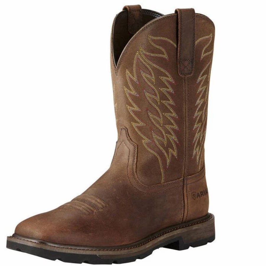 Boots & Shoes * | Ariat Men'S Steel Toe Groundbreaker Work Boot