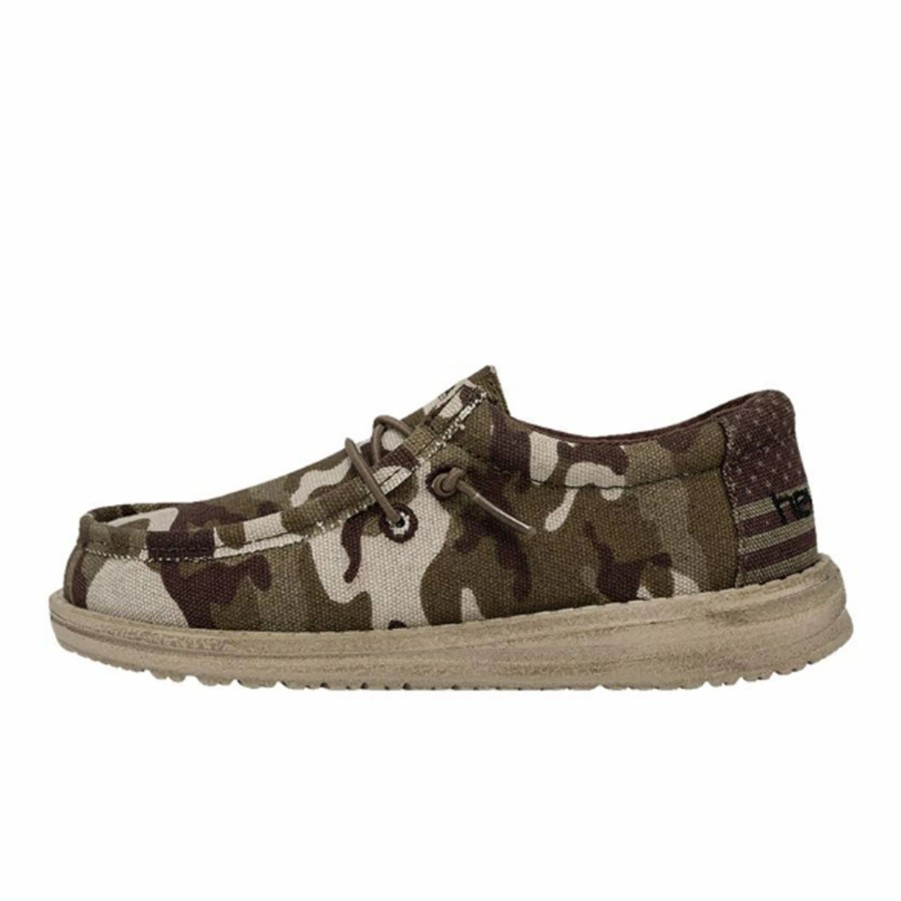 Boots & Shoes * | Heydude Hey Dude Wally Youth Camo Flag