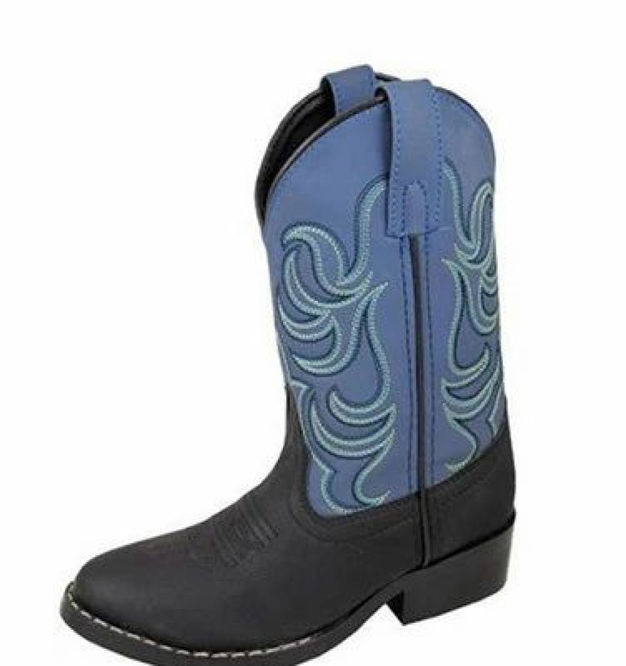 Boots & Shoes * | Smoky Mountain Boots Youth Black And Blue Monterey Round Toe Boot