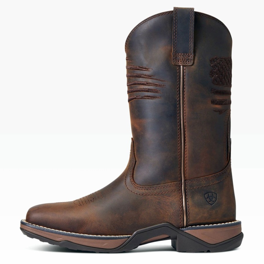 Boots & Shoes * | Ariat Women'S Anthem Distressed Brown Square Toe Boots