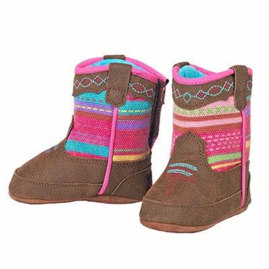 Boots & Shoes * | M&F Western Products, Inc Infant Brown And Pink Aztec Camilla Baby Boots