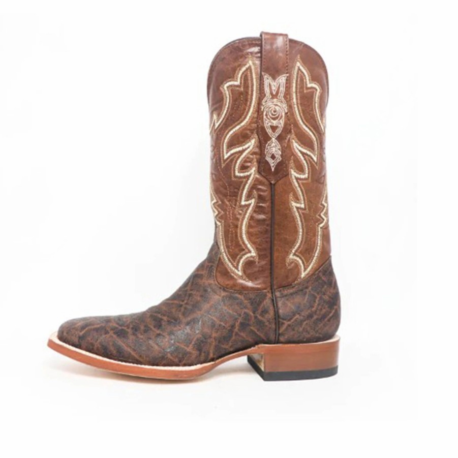 Boots & Shoes * | Tanner Mark Boots Tanner Mark Men'S Brown Elephant Square Toe Boots