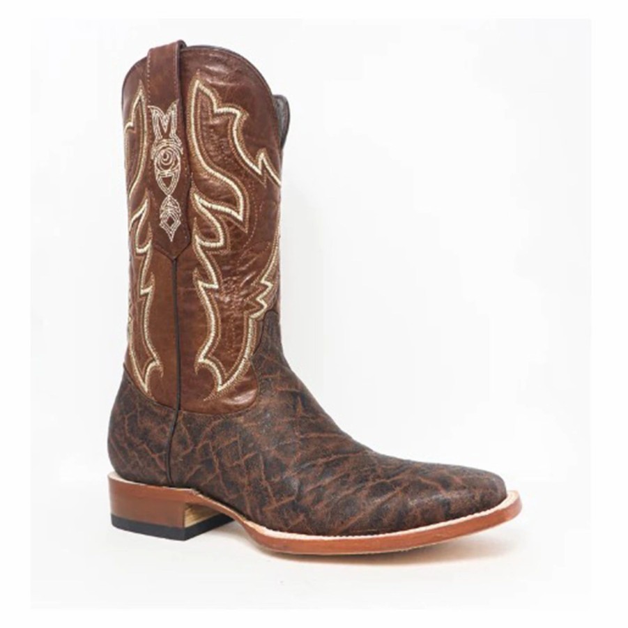 Boots & Shoes * | Tanner Mark Boots Tanner Mark Men'S Brown Elephant Square Toe Boots