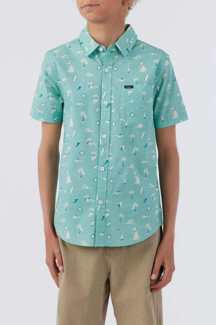 Boys * | O'Neill Quiver Stretch Shirt Aqua Wash