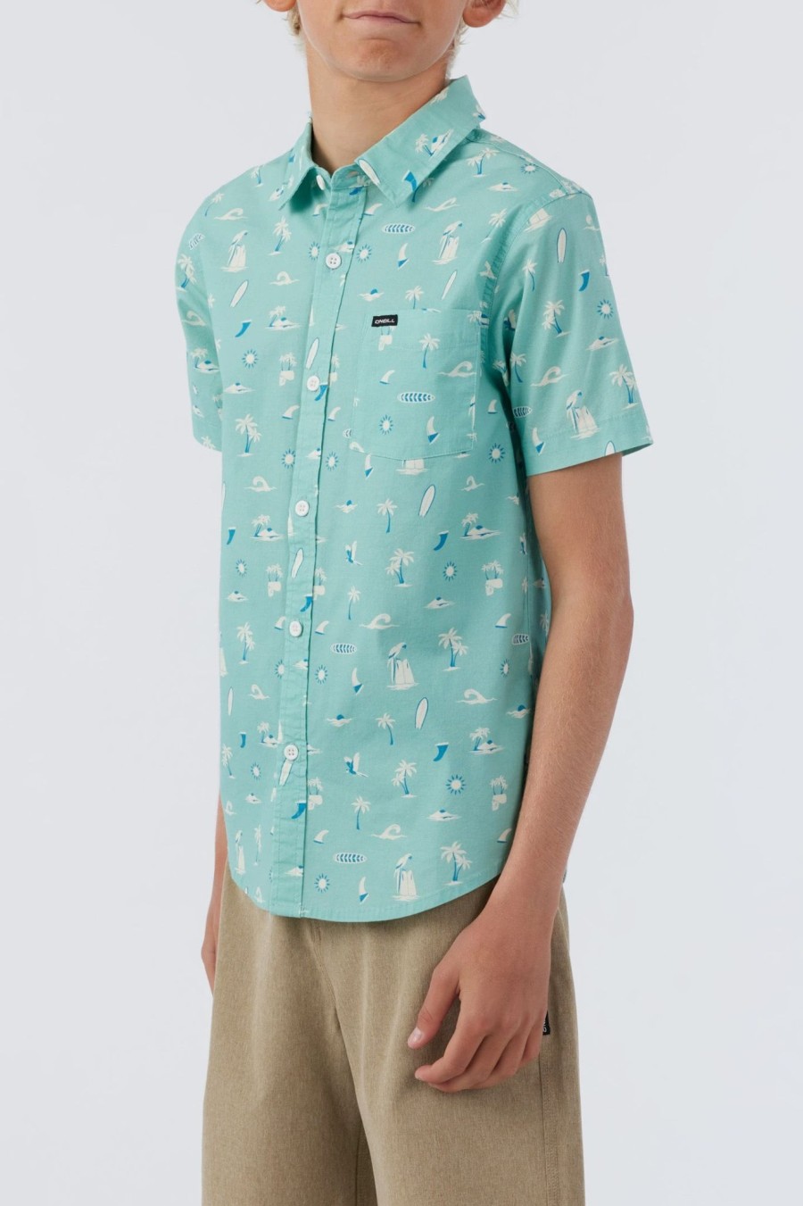 Boys * | O'Neill Quiver Stretch Shirt Aqua Wash