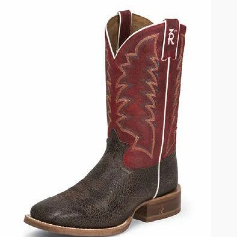 Boots & Shoes * | Tony Lama Boots Tony Lama Men'S Red And Chocolate Socorro Square Toe Boot