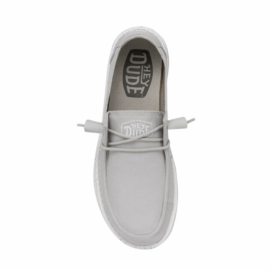 Boots & Shoes * | Heydude Hey Dude Wendy Slub Canvas Light Grey