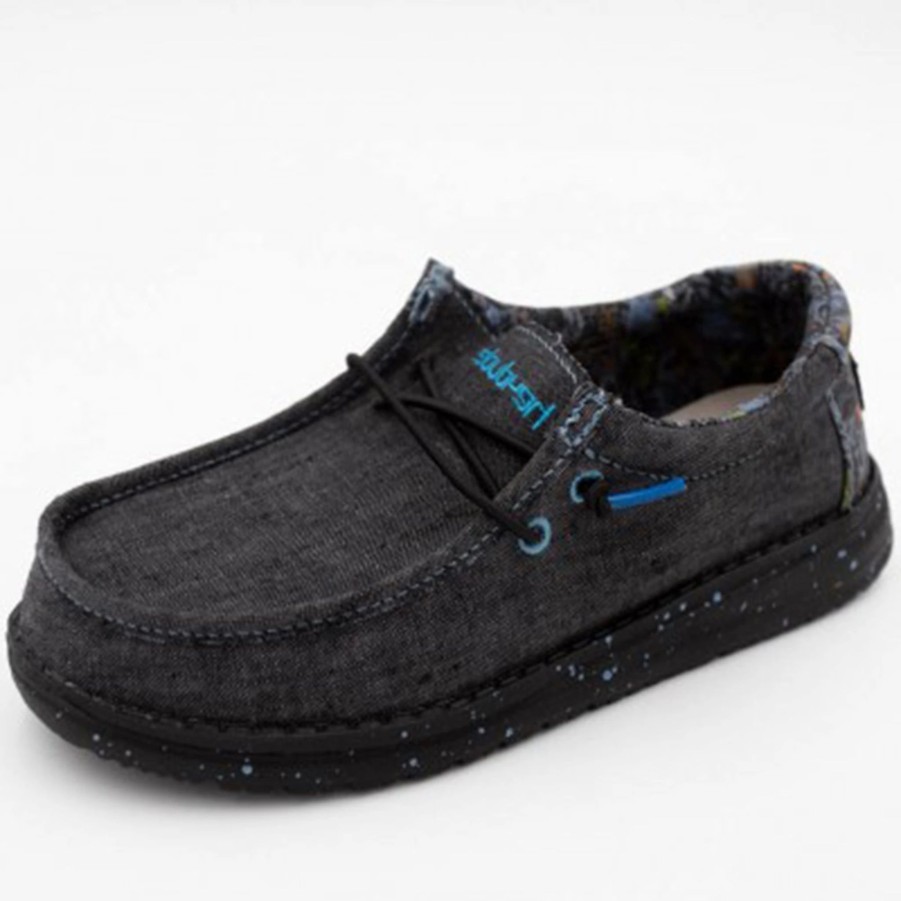 Boots & Shoes * | Heydude Hey Dude Wally Youth Chambray Wave Ride