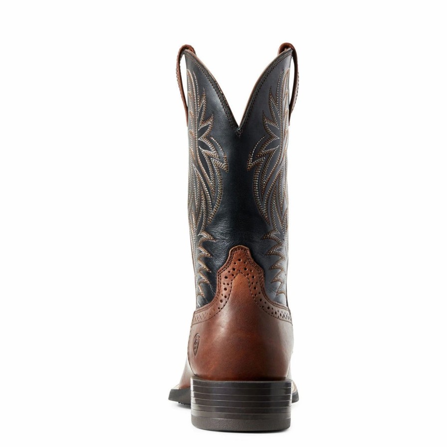 Boots & Shoes * | Ariat Men'S Cognac Candy And Black Sport Western Square Toe Boot