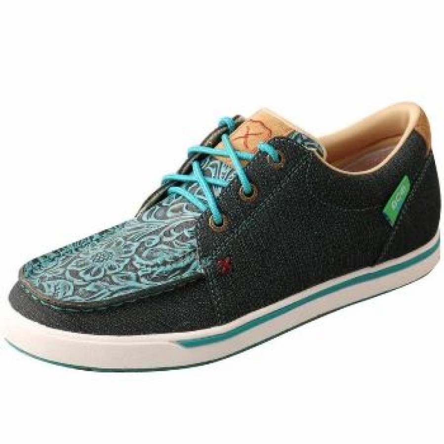 Boots & Shoes * | Twisted X Women'S Dark Teal Tooled Kicks