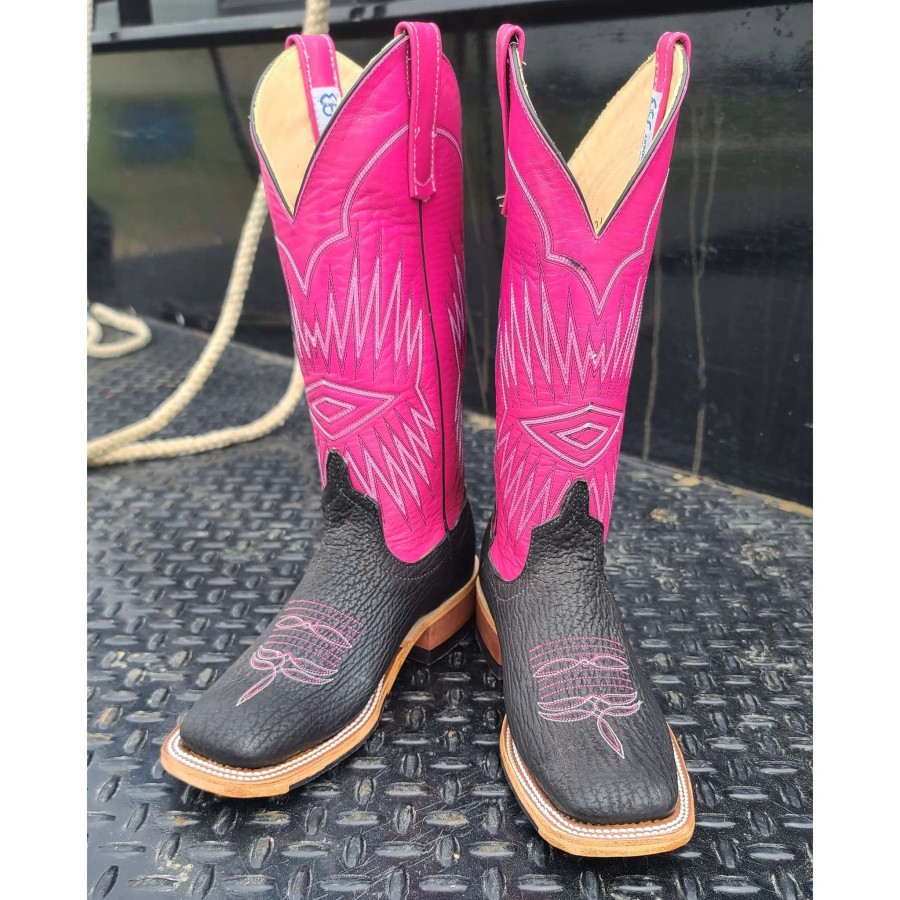 Boots & Shoes * | Anderson Bean Black/Pink Oiled Shark Boots