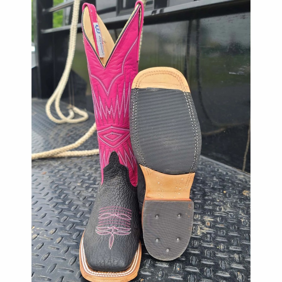 Boots & Shoes * | Anderson Bean Black/Pink Oiled Shark Boots