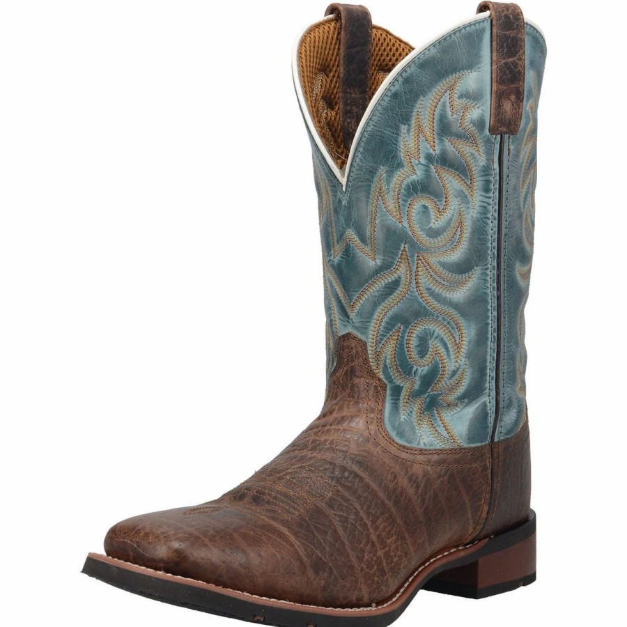 Boots & Shoes * | Dan Post Boot Company Dan Post Men'S Brown And Teal Square Toe Boot