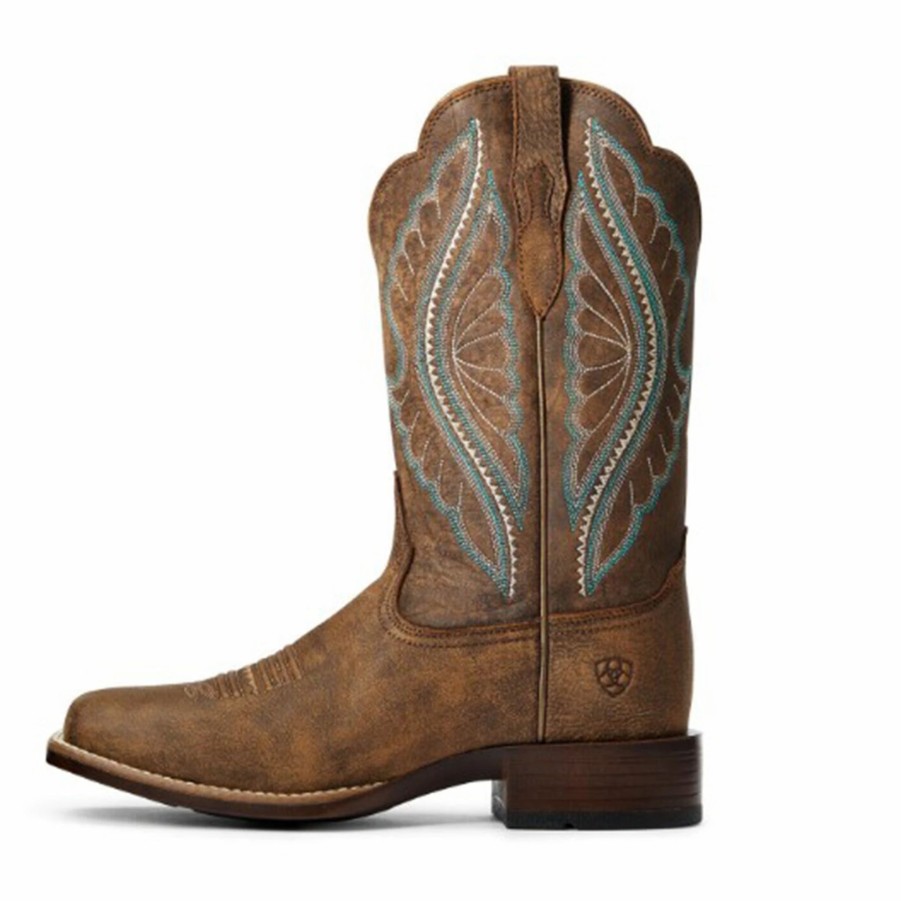 Boots & Shoes * | Ariat Women'S Tack Room Brown Primetime Square Toe Boots