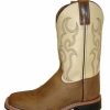 Boots & Shoes * | Smoky Mountain Boots Kid'S Brown And Cream Square Toe Boots