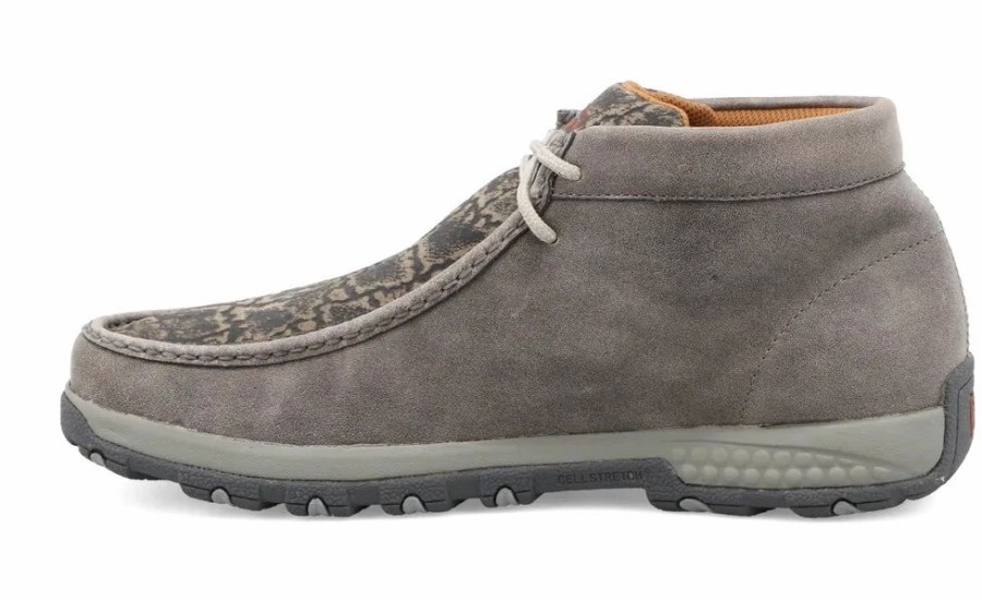 Boots & Shoes * | Twisted X Men'S Grey Elephant Cell Stretch Chukka Driving Moc