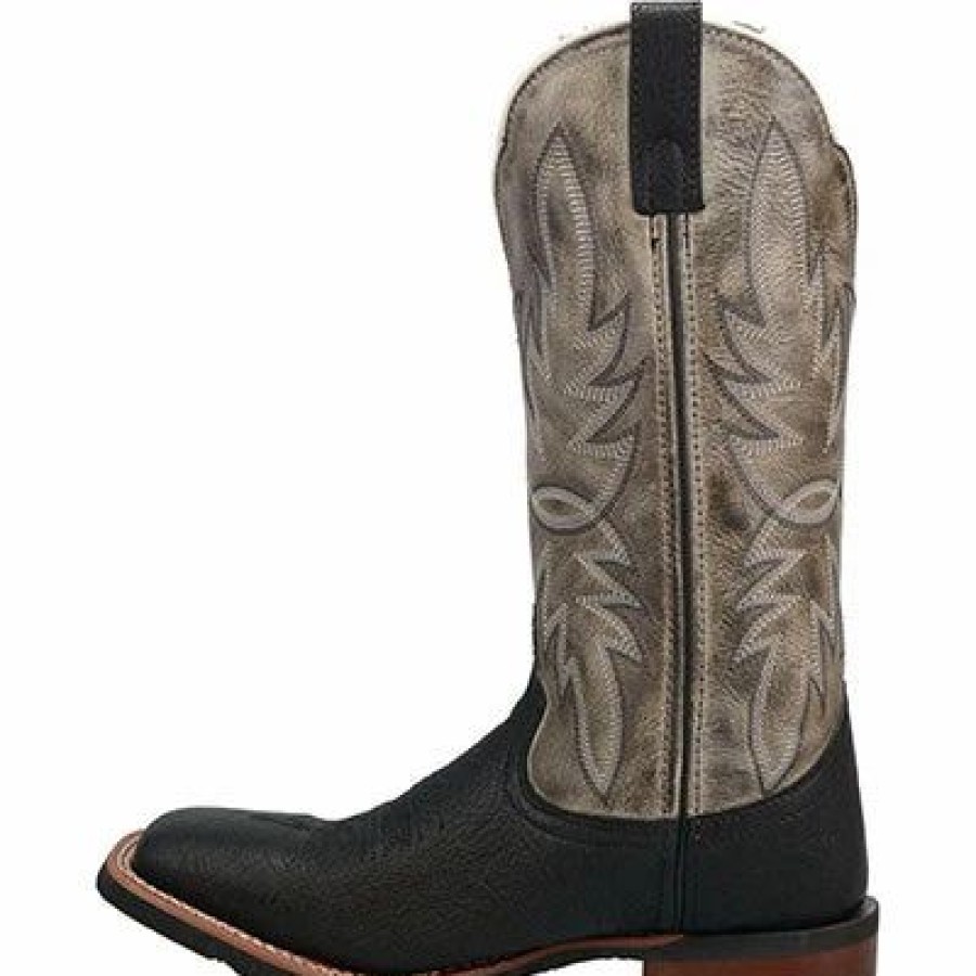 Boots & Shoes * | Laredo Men'S Isaac Black Embroidered Leather Boots