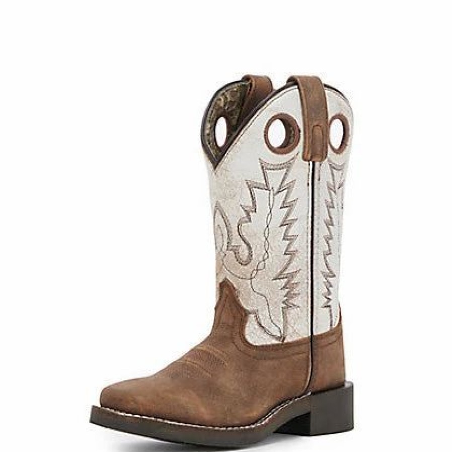 Boots & Shoes * | Smoky Mountain Boots Youth Distressed Brown And Antique White Boots