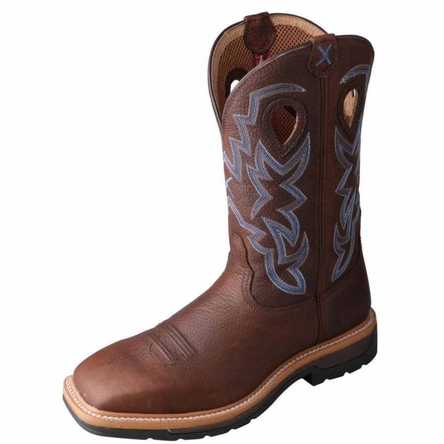 Boots & Shoes * | Twisted X Brown Pebble Square Toe Work Boot