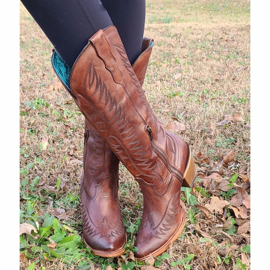 Boots & Shoes * | Corral Boots Corral Cognac Tall Boots