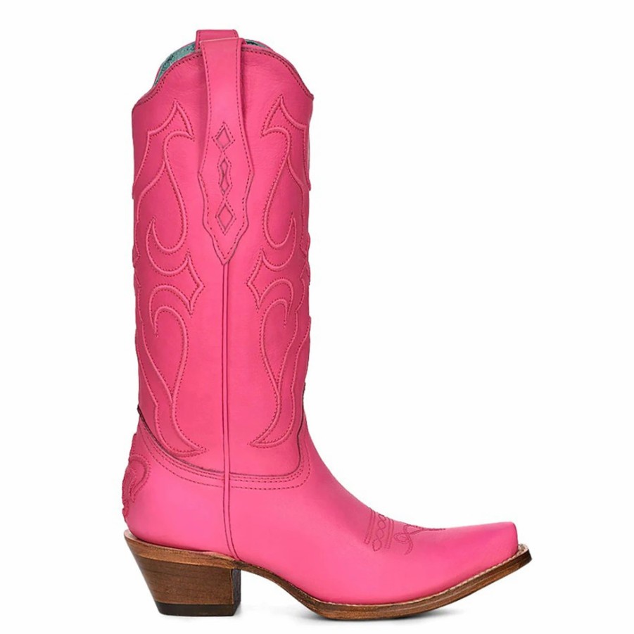 Boots & Shoes * | Corral Boots Corral Women'S Fuchsia Embroidered Snip Toe Boots