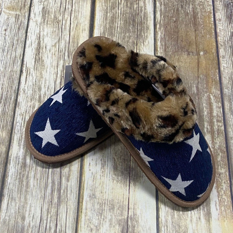 Boots & Shoes * | Blazin' Roxx Blazin Roxx Star/Cheetah Slippers