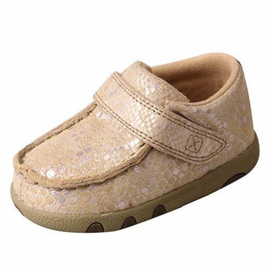 Boots & Shoes * | Twisted X Infant Gold Snake Driving Moc