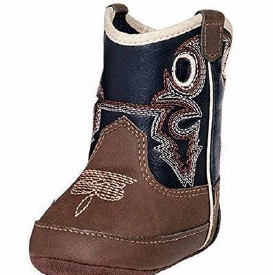 Boots & Shoes * | M&F Western Products, Inc Infant Brown And Black Baby Trace Boots