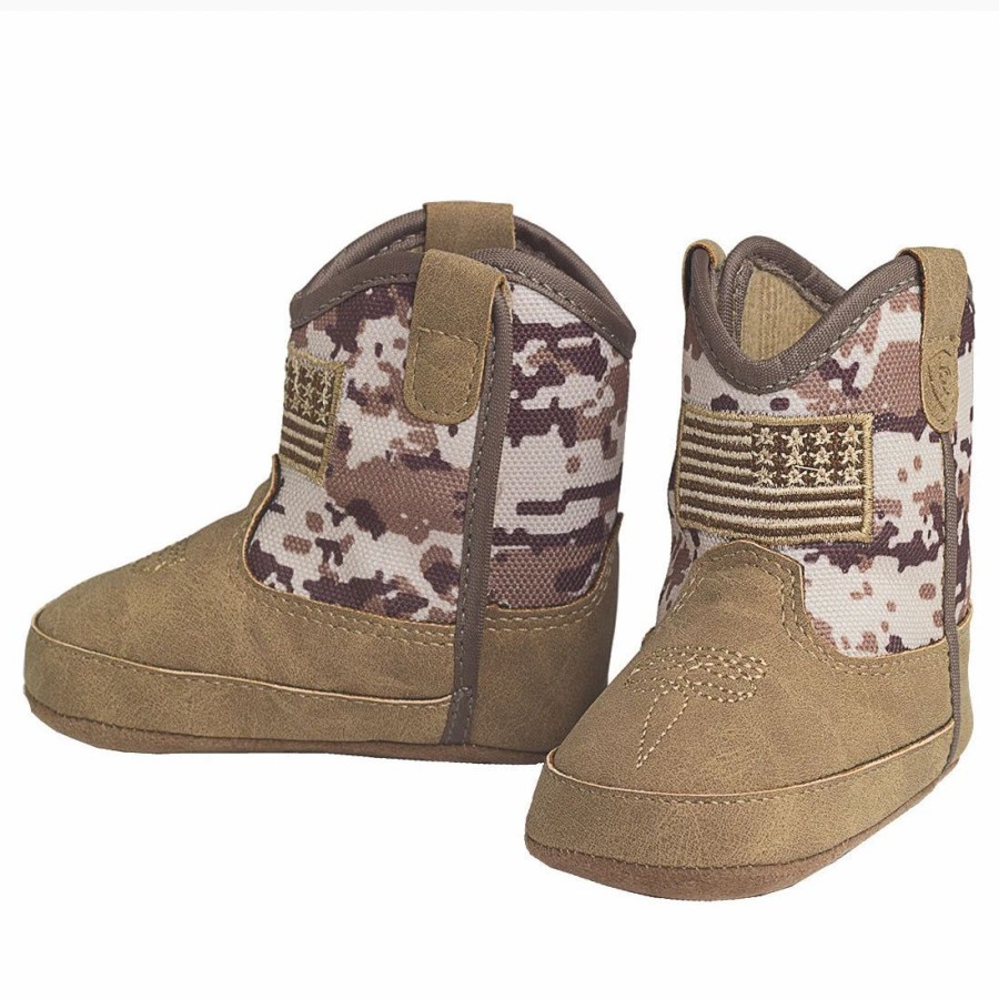 Boots & Shoes * | Ariat Infant Brown Patriot Lil' Stompers Boots