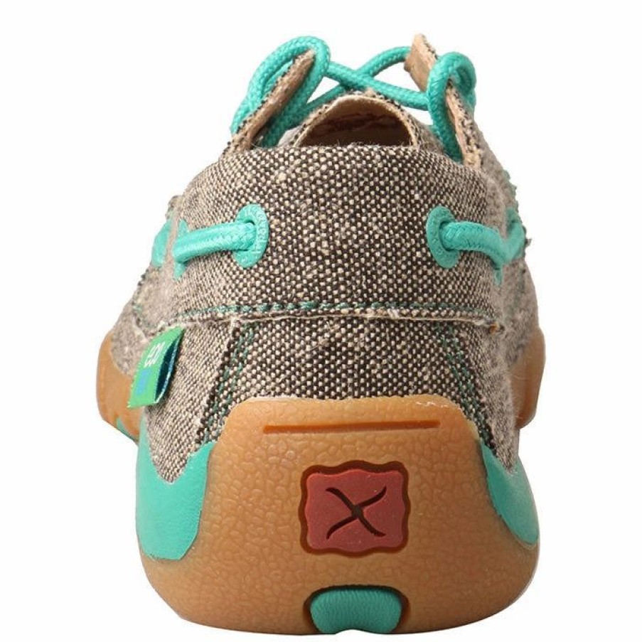 Boots & Shoes * | Twisted X Youth Dust & Turquoise Eco Driving Moc