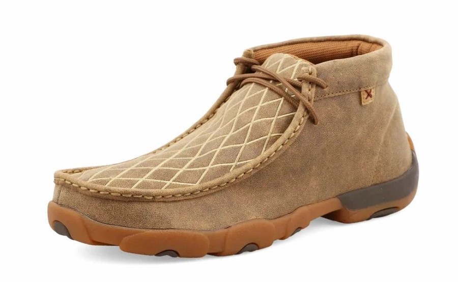 Boots & Shoes * | Twisted X Men'S Tan Crisscross/Diamond Pattern Driving Moc