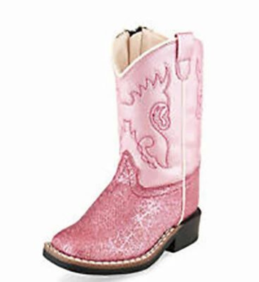 Boots & Shoes * | Jama Corporation Old West Toddler Pink Snake Print Square Toe Boots