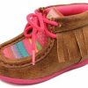 Boots & Shoes * | M&F Western Products, Inc Pink Kimberly Serape Moccasin With Fringe