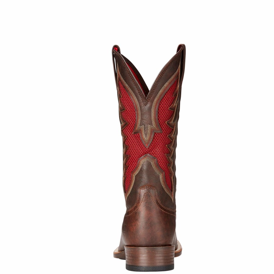 Boots & Shoes * | Ariat Men'S Venttek Ultra Barley Brown And Red Square Toe Boot