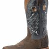 Boots & Shoes * | Double-H Boots Double H Men'S Brown And Navy Square Toe Boots