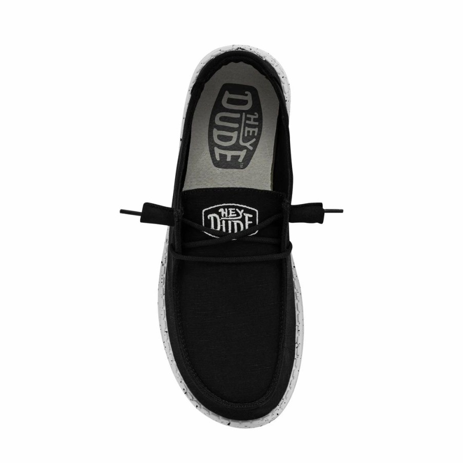 Boots & Shoes * | Heydude Hey Dude Wendy Slub Canvas Black