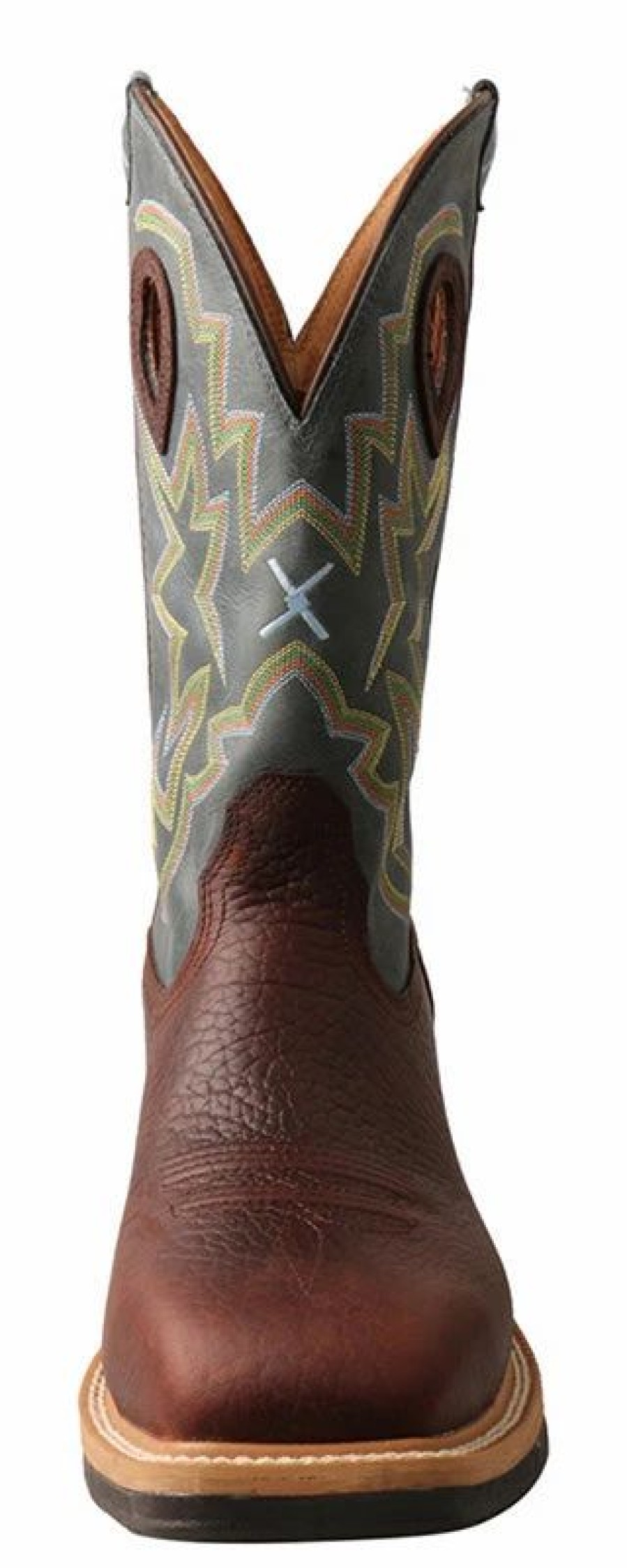 Boots & Shoes * | Twisted X Men'S Cognac Oiled Blue Alloy Square Toe Boot