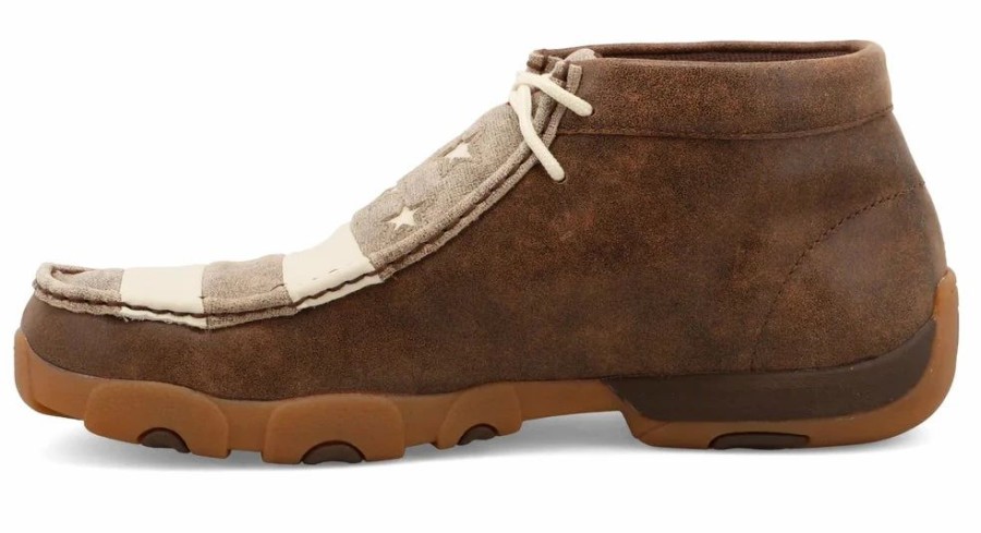 Boots & Shoes * | Twisted X Men'S Brown And Ivory Flag Driving Moc