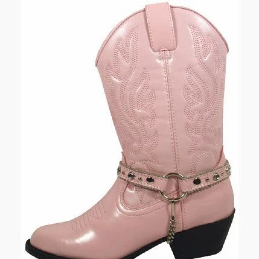 Boots & Shoes * | Smoky Mountain Boots Smoky Mountain Youth Pink Charleston Round Toe Boot