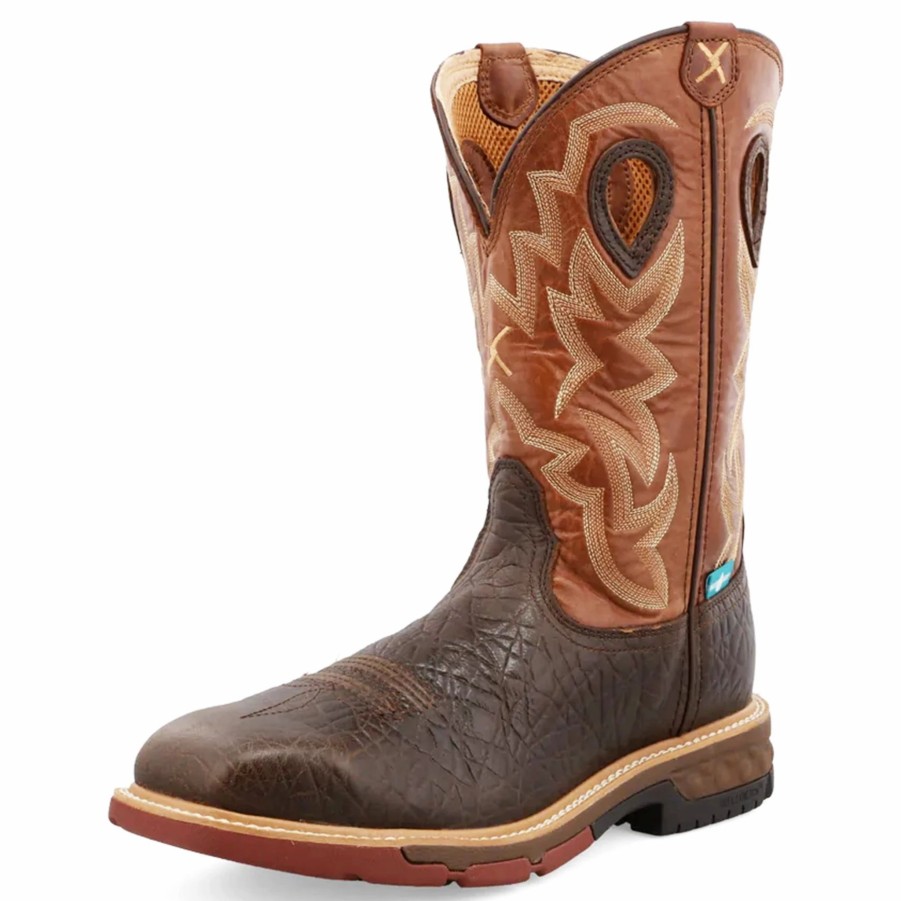 Boots & Shoes * | Twisted X Men'S Brown Alloy Pull-On Boot