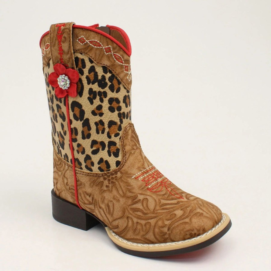 Boots & Shoes * | Twister Girls Leopard And Red Print Boots