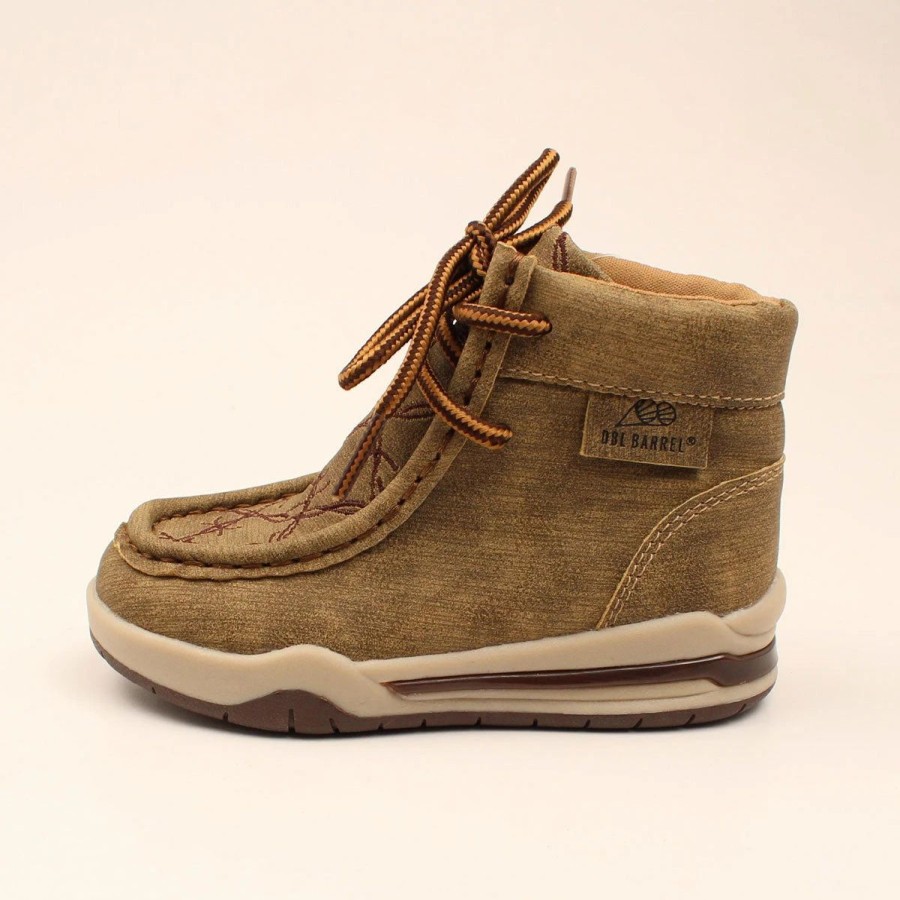 Boots & Shoes * | M&F Western Products Toddler Brown Barbwire Light Up Jackson Casual Mocc