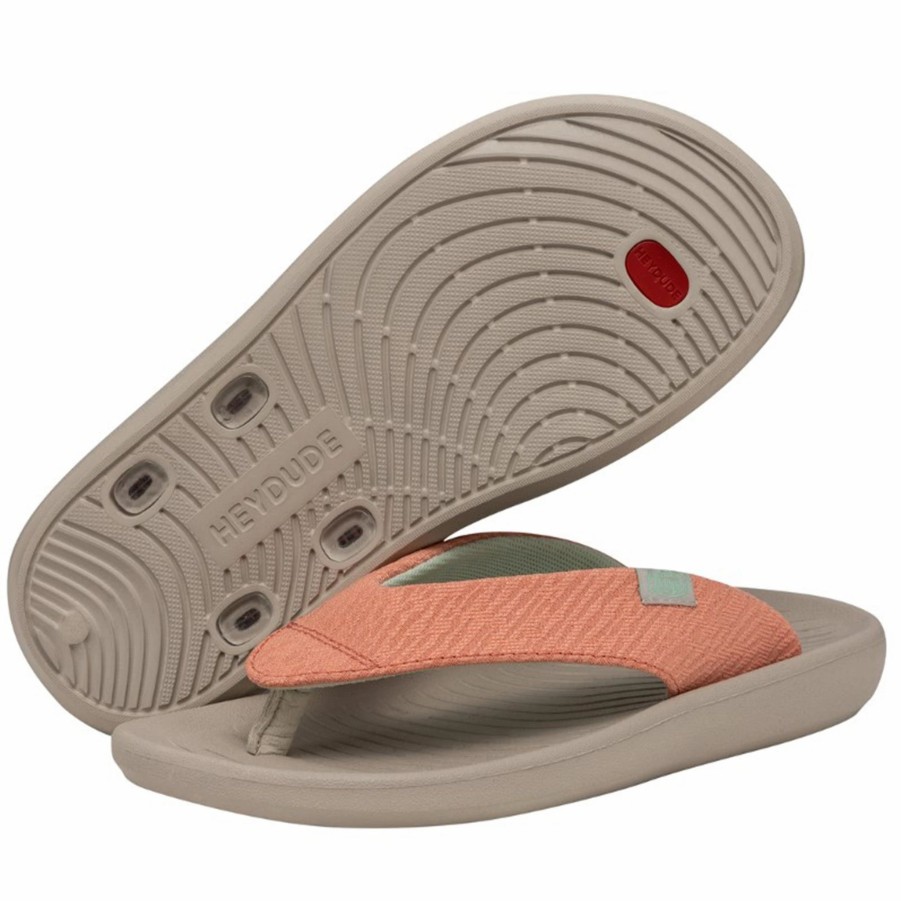 Boots & Shoes * | Heydude Hey Dude Women'S Meg Peach Flip Flops