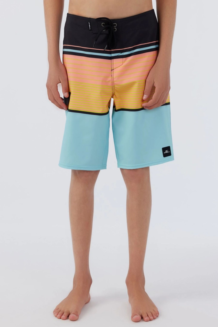 Boys * | O'Neill Lennox Stripe 18" Boardshort Turquoise