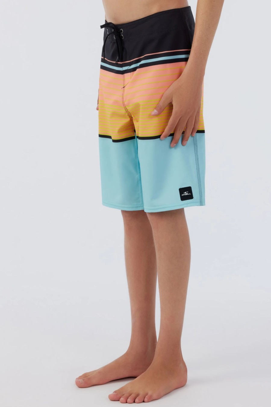 Boys * | O'Neill Lennox Stripe 18" Boardshort Turquoise