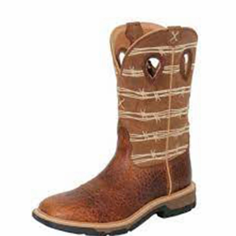 Boots & Shoes * | Twisted X Mens Cell Stretch Work Western Square Toe Boot