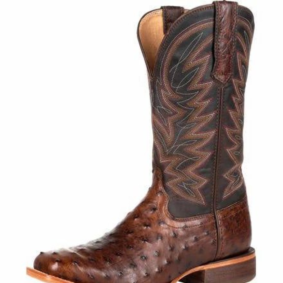 Boots & Shoes * | Durango Men'S Antiqued Saddle Full Quill Square Toe Boot