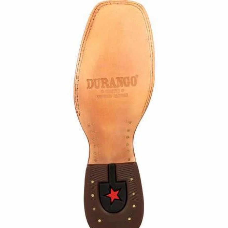 Boots & Shoes * | Durango Men'S Antiqued Saddle Full Quill Square Toe Boot