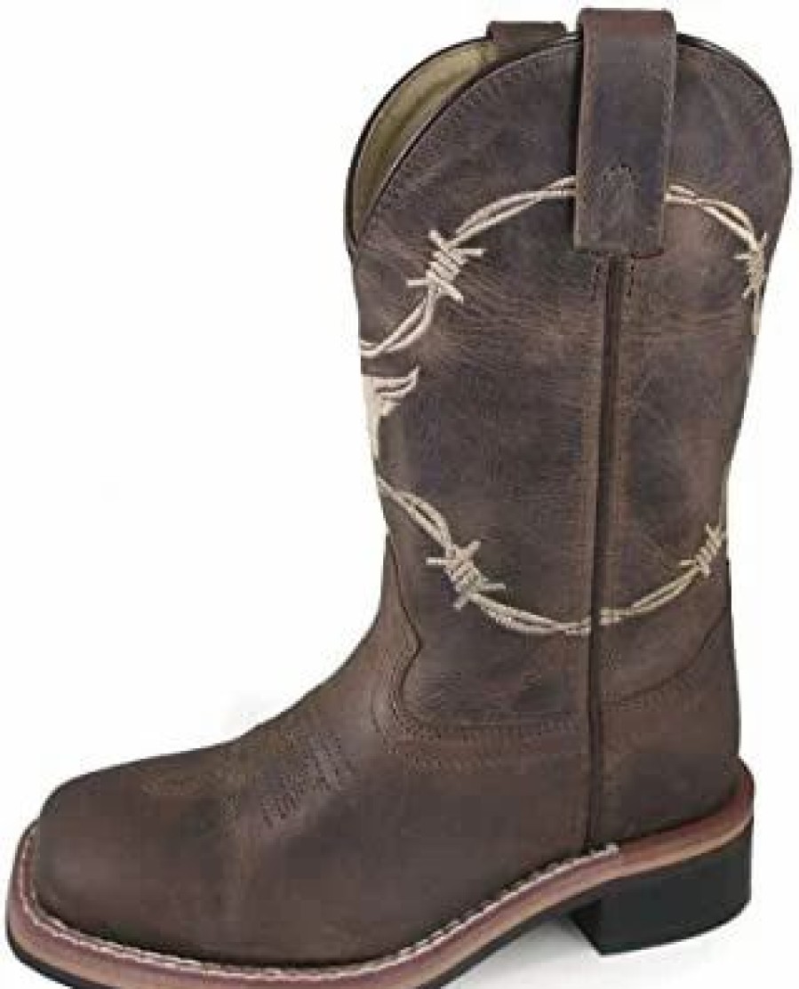 Boots & Shoes * | Smoky Mountain Boots Kid'S Brown Tan Barbwire Square Toe Boots