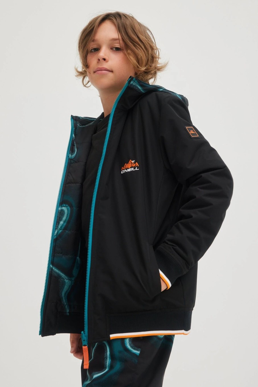 Boys * | O'Neill Reversible Jacket Black Out